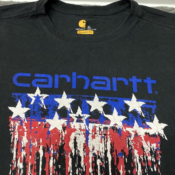 Carhartt graphic logo T-shirt size extra large USA flag graphic 4th of July tee - Picture 3 of 9